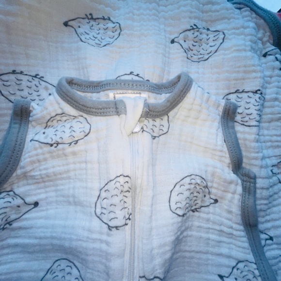 Darling SWADDLE DESIGNS Muslin zzZipMe SleepSack Cotton 0-6 Months HEDGEHOG - Picture 2 of 6